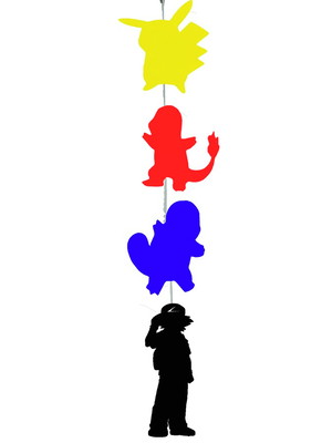 Móbile decorativo pokémon - 1 unidade - 80 cm