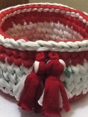 Cesto de croche em fio de malha - cesmal019