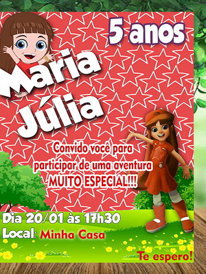 Convite virtual aventureira vermelha - luccas neto