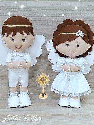 Casal de anjos em feltro
