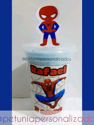 Algodão doce no copo - homem aranha
