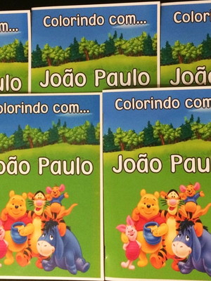 Kit com 15 unidades livro de colorir ursinho pooh