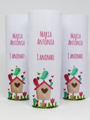 Copo personalizado aniversário tema jardim 1 ano