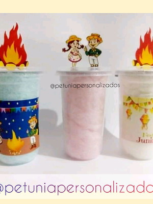 Algodões doce no copo - festa junina