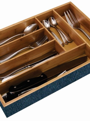 Bandeja or. para talheres mdf luxo - azul marinho cód. 4070
