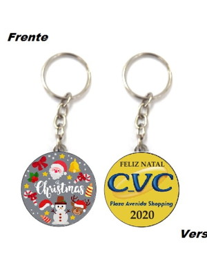 Chaveiro de natal personalizado com mensagem e logo
