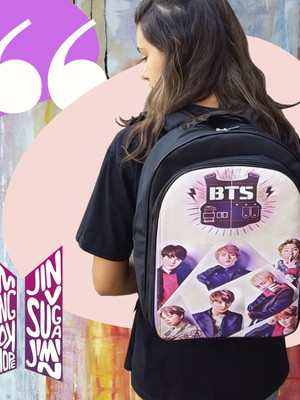 Mochilas bts roxin - com partição p/notebook