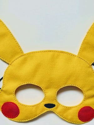 Máscara pokémon pikachu , feltro bordada infantil