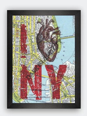 Poster com moldura i love ny