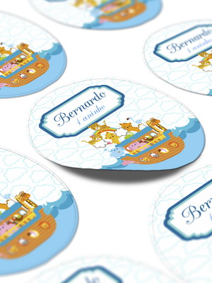 Adesivo personalizado arca de noé 5cm