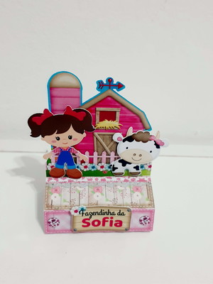 Porta bis duplo - fazendinha menina