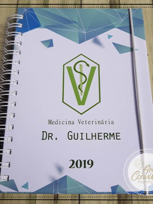 Agenda de médico personalizada - fechamento com elástico