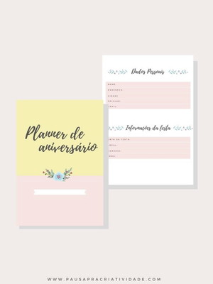 Planner de aniversário - arte digital