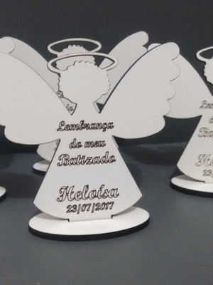 Anjinho lembrança batizado mdf personalizado