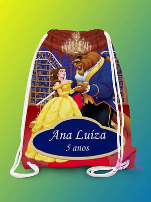 Mochilinha personalizada a bela e a fera