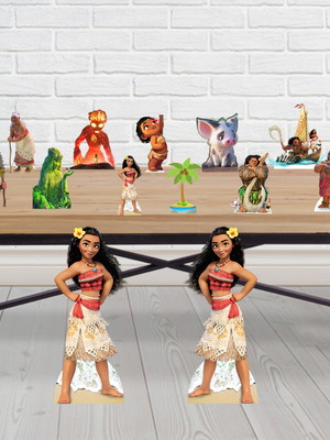 Totem de chão moana e displays de mesa