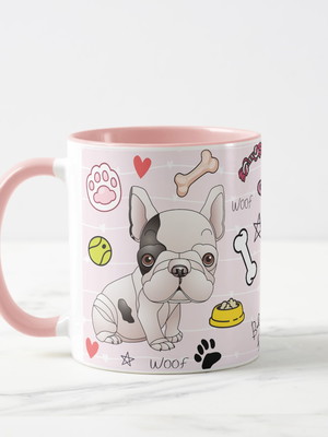 Caneca divertida de bulldog frances cachorra pet mãe de pets