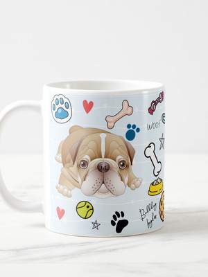 Caneca divertida de bulldog ingles cachorro para mãe de pet
