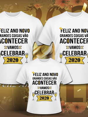 Kit familia camisas ano novo