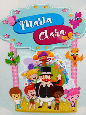 Topo de bolo mundo bita rosa luxo