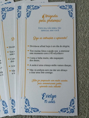 Cartão de agradecimento festas