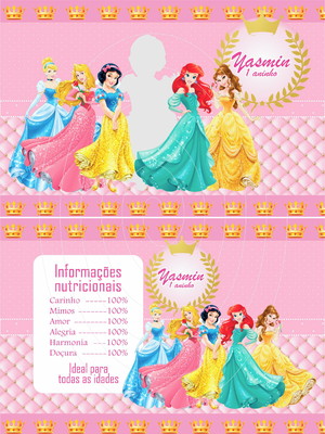 Princesas rótulo lata leite g