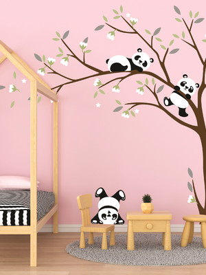 Adesivo árvore com pandas