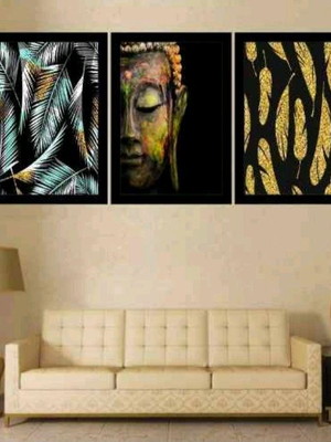 Kit de quadros decorativos místicos buda