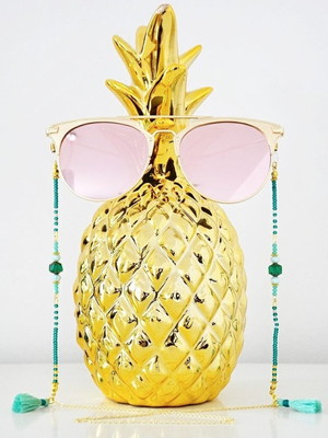 Salva óculos sunglass chain de miçangas e corrente