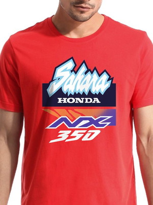 Camiseta moto honda nx 350 sahara 1996 vermelha 100% algodão