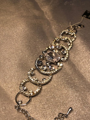 Pulseira prata com strass e zircônia