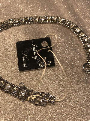 Pulseira prata com strass