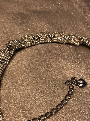 Pulseira prata com strass