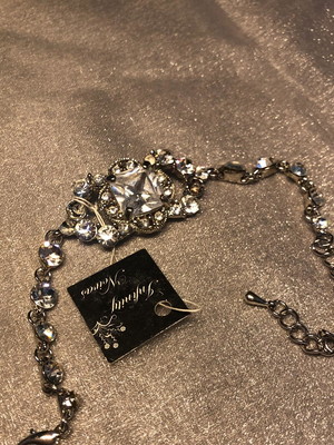 Pulseira prata com strass e zircônia