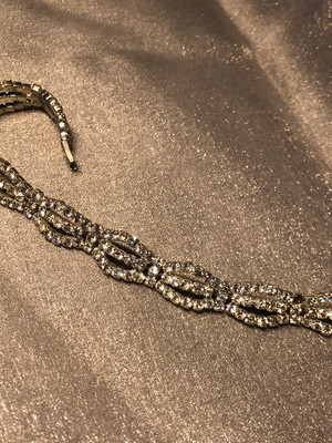 Pulseira prata com strass