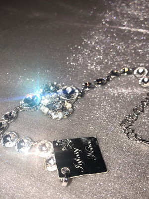 Pulseira prata com strass