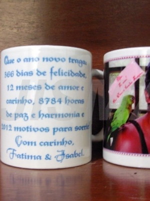 Caneca porcelana 330ml personalizada com sublimação