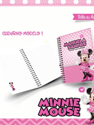 Caderno a5 minnie rosa