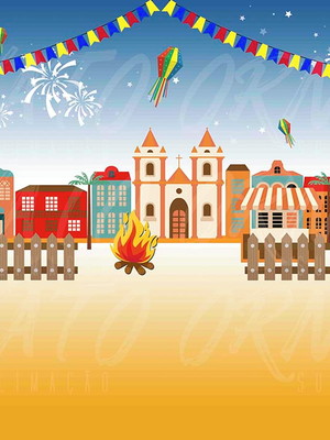Painel festa junina em tecido sublimado 2,5x1,5m