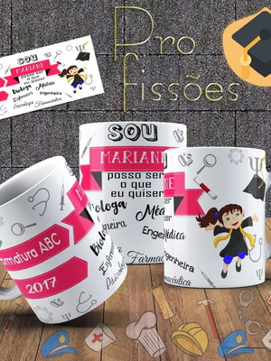 Caneca profissão formatura, com seu nome