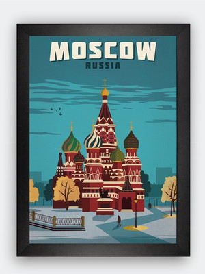 Poster com moldura moscow - russia
