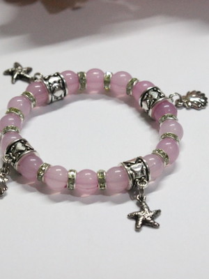 Pulseiras miçangas berloques e entremeio cristal