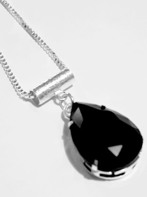 Colar folheado prata 925 e zircônia negra