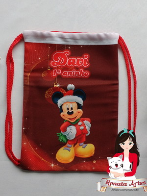 Mochila brinquedos retrô tema mickey natal