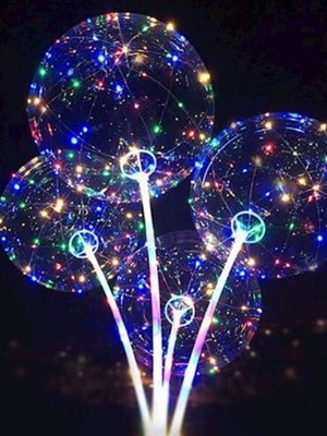 Kit 10 balão bubble com led aniversario - festa