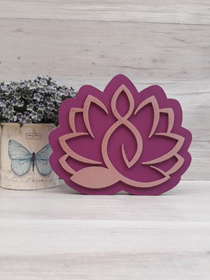 Meditação flor de lótus - peça em mdf decorativa de mesa