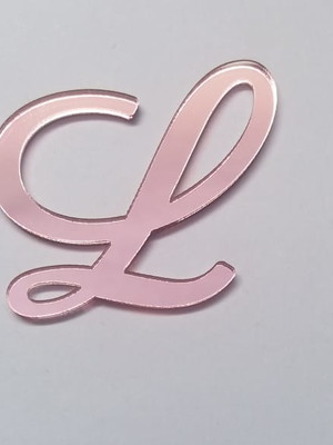 Aplique letras e numeros acrílico rose espelhado