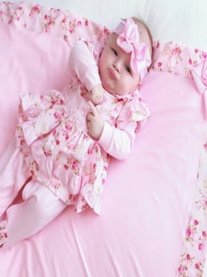 Saída de maternidade pandora menina melissa rosa floral