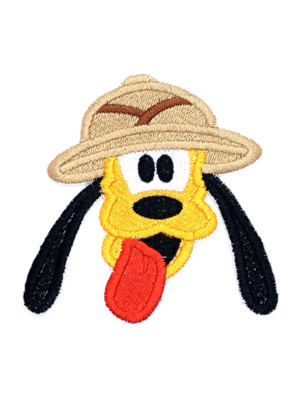 Patch bordado termocolante rosto pluto safari