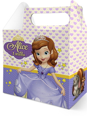 Caixinha surpresa personalizada princesa sofia